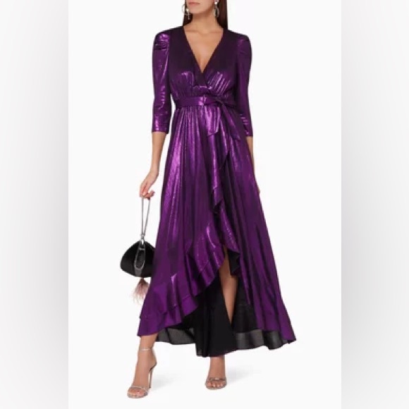 RETROFÊTE Flora V-Neck Long Dress Size: S - Picture 8 of 14